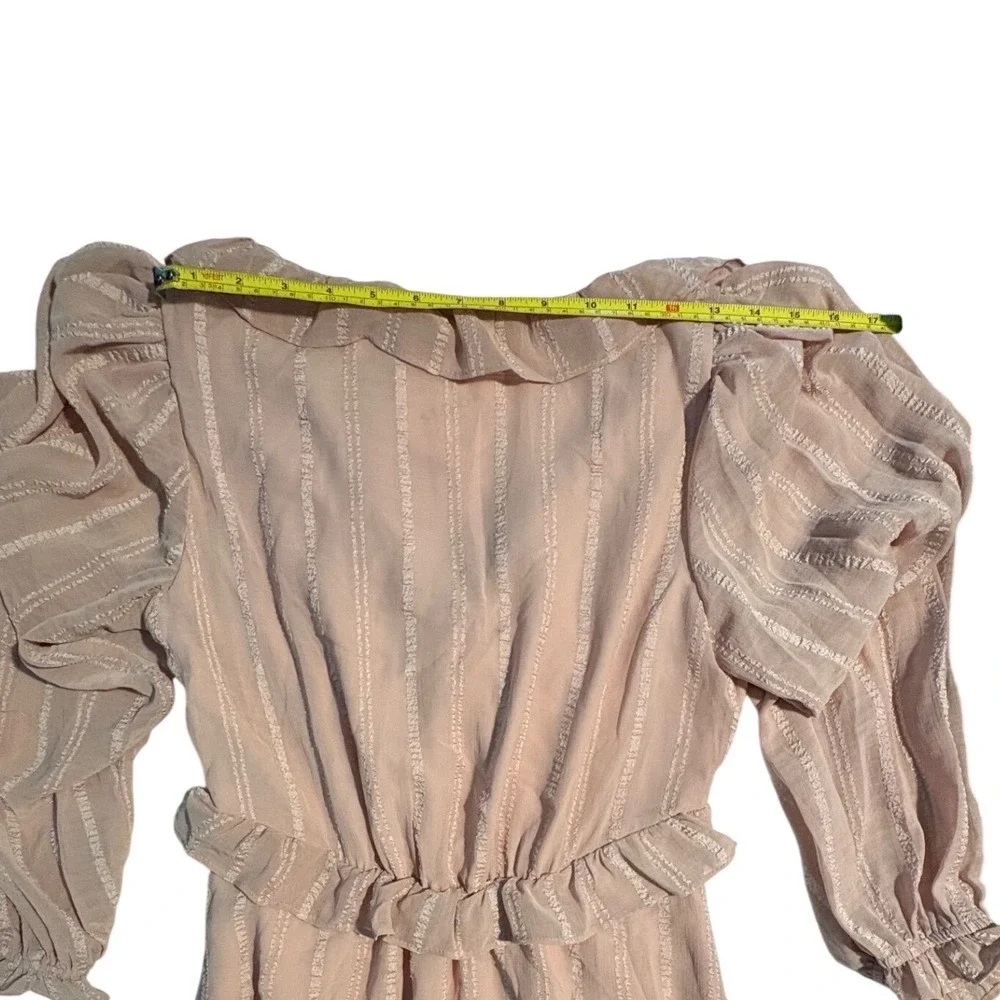 Storia Blush Pink Ruffle Stripe Maxi Dress Women Small NWT Wedding Coquette - Picture 10 of 10